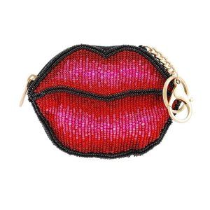 Pucker Up Beaded Lips Coin Purse/Key Fob